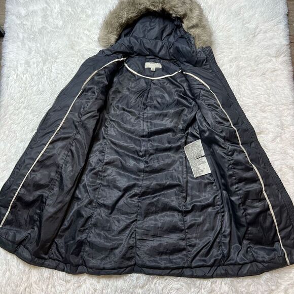 Anne Klein Womens Down Puffer Jacket Grey Size Medium Zip Up - Picture 12 of 15
